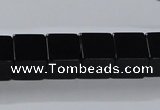 CAB836 15.5 inches 12*12mm cube black agate gemstone beads wholesale