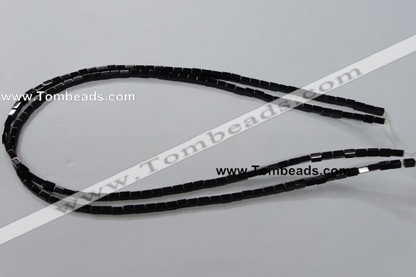 CAB837 15.5 inches 3*5mm cuboid black agate gemstone beads wholesale