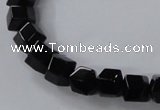 CAB841 15.5 inches 8*8mm faceted cube black agate gemstone beads wholesale
