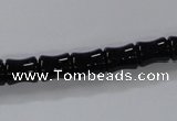 CAB842 15.5 inches 8*10mm bamboo shape black agate gemstone beads