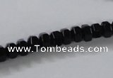 CAB844 15.5 inches 5*8mm rondelle black agate gemstone beads wholesale