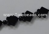 CAB849 15.5 inches 10*10mm fish black agate gemstone beads wholesale