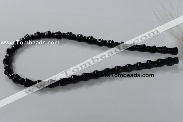 CAB850 15.5 inches 8*12mm vase black agate gemstone beads wholesale