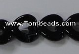 CAB860 15.5 inches 18*18mm heart black agate gemstone beads wholesale