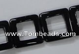 CAB862 15.5 inches 20*20mm square black agate gemstone beads wholesale