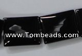 CAB866 15.5 inches 18*22mm rectangle black agate gemstone beads wholesale