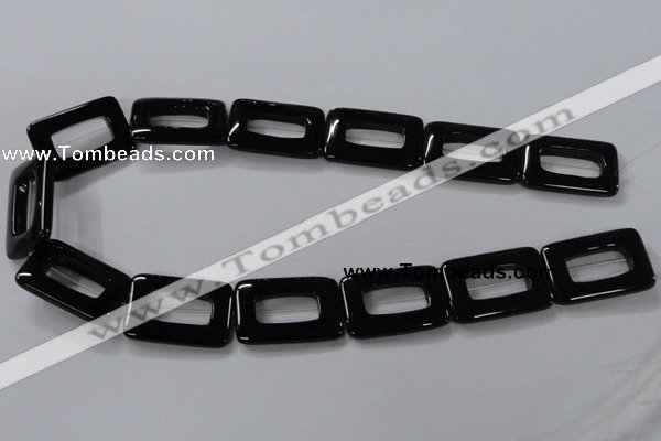 CAB867 15.5 inches 20*30mm rectangle black agate gemstone beads wholesale