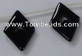 CAB870 22*40mm top-drilled rhombic black agate gemstone beads wholesale