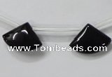 CAB871 14*20mm top-drilled triangle black agate gemstone beads wholesale