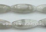 CAB907 15.5 inches 10*30mm rice natural crazy agate beads wholesale