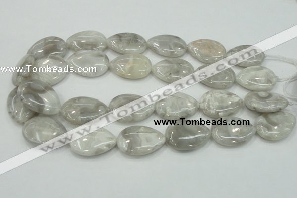 CAB910 15.5 inches 22*30mm flat teardrop natural crazy agate beads