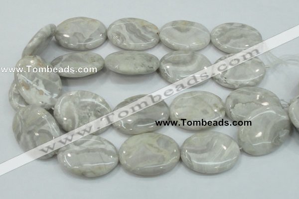 CAB914 15.5 inches 30*40mm oval natural crazy agate beads wholesale