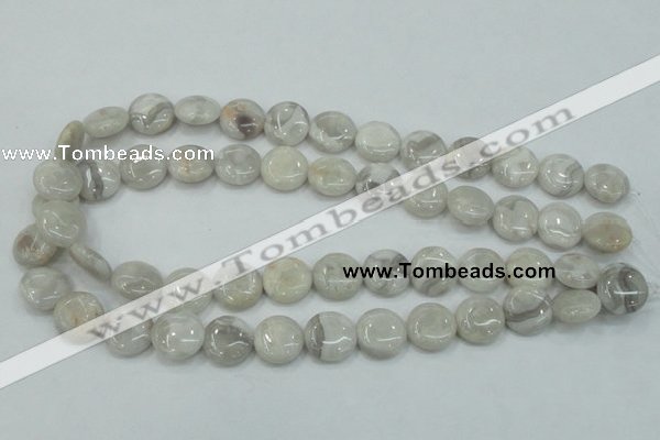 CAB915 15.5 inches 15mm flat round natural crazy agate beads wholesale