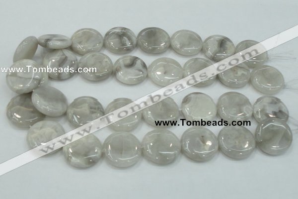 CAB917 15.5 inches 25mm flat round natural crazy agate beads wholesale