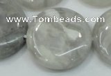 CAB918 15.5 inches 30mm flat round natural crazy agate beads wholesale