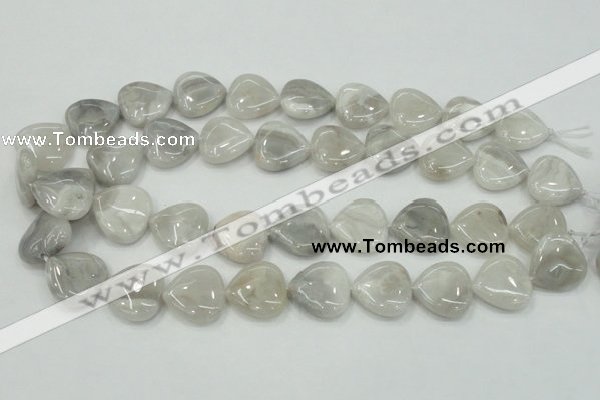 CAB919 15.5 inches 20*20mm heart natural crazy agate beads wholesale