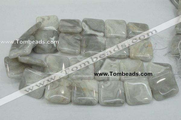 CAB921 15.5 inches 30*30mm square natural crazy agate beads wholesale