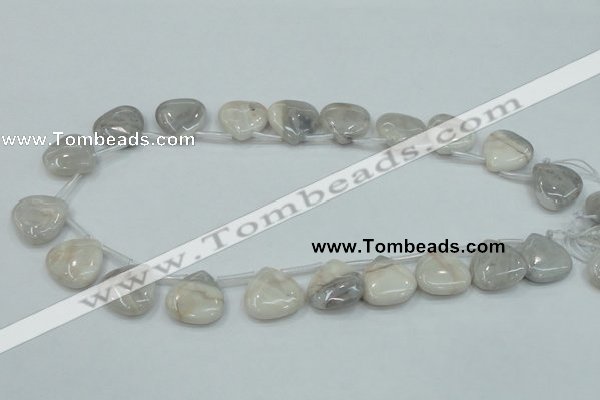 CAB924 20*20mm top-drilled teardrop natural crazy agate beads wholesale