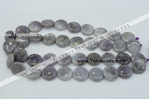 CAB925 15.5 inches 20mm coin natural purple agate beads wholesale