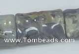 CAB931 15.5 inches 22*30mm flat bamboo natural purple agate beads