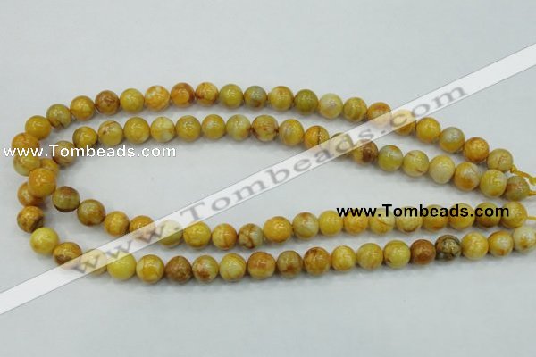 CAB935 15.5 inches 10mm round yellow crazy lace agate beads wholesale