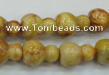 CAB938 15.5 inches 13*18mm calabash yellow crazy lace agate beads