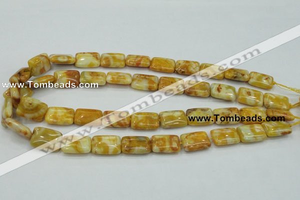 CAB943 15.5 inches 13*18mm rectangle yellow crazy lace agate beads