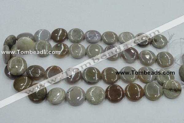 CAB955 15.5 inches 20mm flat round ocean agate gemstone beads