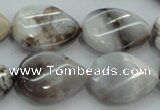 CAB962 15.5 inches 18*25mm twisted teardrop ocean agate gemstone beads