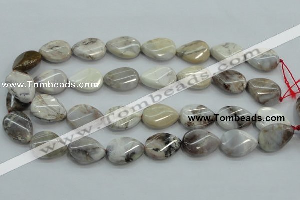 CAB962 15.5 inches 18*25mm twisted teardrop ocean agate gemstone beads