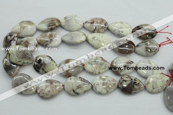 CAB963 15.5 inches 22*30mm flat teardrop ocean agate gemstone beads