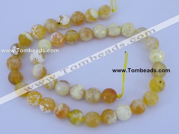 CAB966 15.5 inches 6mm faceted round fire crackle agate beads