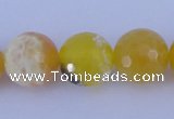 CAB967 15.5 inches 8mm faceted round fire crackle agate beads