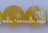 CAB971 15.5 inches 16mm faceted round fire crackle agate beads