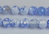 CAB972 15.5 inches 6mm faceted round fire crackle agate beads