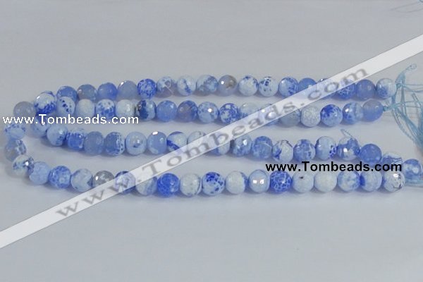 CAB972 15.5 inches 6mm faceted round fire crackle agate beads