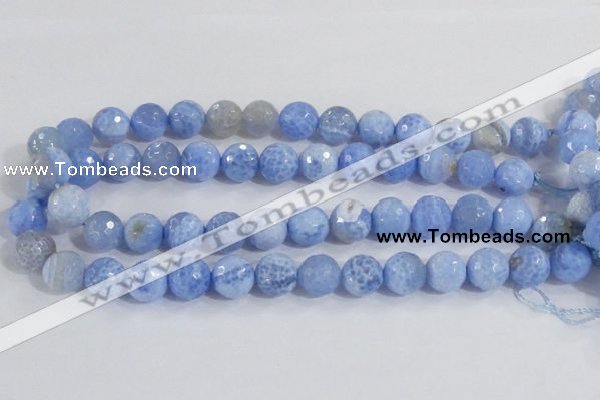 CAB974 15.5 inches 12mm faceted round fire crackle agate beads