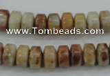 CAB975 15.5 inches 6*10mm rondelle Morocco agate beads wholesale