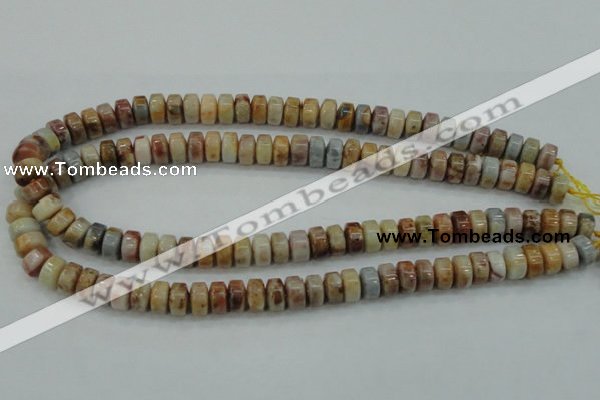 CAB975 15.5 inches 6*10mm rondelle Morocco agate beads wholesale