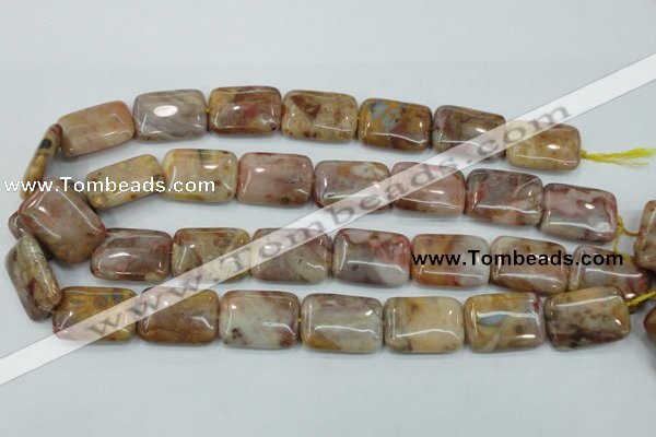 CAB979 15.5 inches 18*25mm rectangle Morocco agate beads wholesale