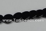 CAB981 15.5 inches 12mm flat round black agate gemstone beads wholesale