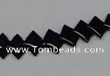 CAB983 15.5 inches 8*8mm rhombic black agate gemstone beads wholesale