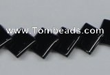 CAB984 15.5 inches 12*12mm rhombic black agate gemstone beads wholesale