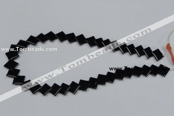 CAB984 15.5 inches 12*12mm rhombic black agate gemstone beads wholesale