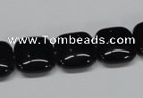 CAB986 15.5 inches 14*14mm square black agate gemstone beads wholesale