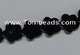 CAB988 15.5 inches 12*12mm star black agate gemstone beads wholesale