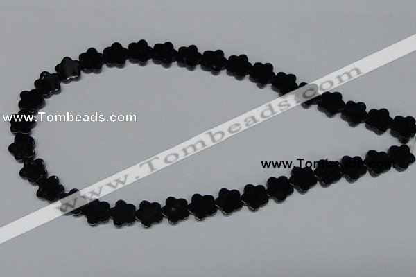 CAB988 15.5 inches 12*12mm star black agate gemstone beads wholesale