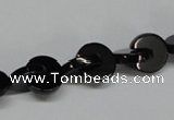 CAB993 15.5 inches 10*10mm curved moon black agate gemstone beads