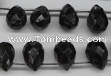 CAE43 Top-drilled 10*14mm faceted teardrop astrophyllite beads