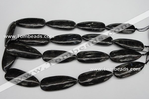 CAE72 15.5 inches 18*44mm flat teardrop astrophyllite beads wholesale